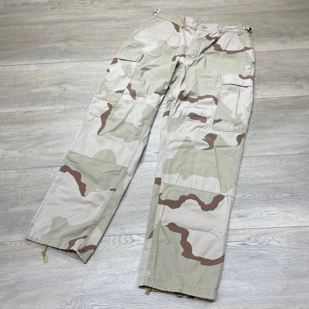 Military Combat Pants Men Medium Regular Desert Camo Ripstop Cargo Trousers READ